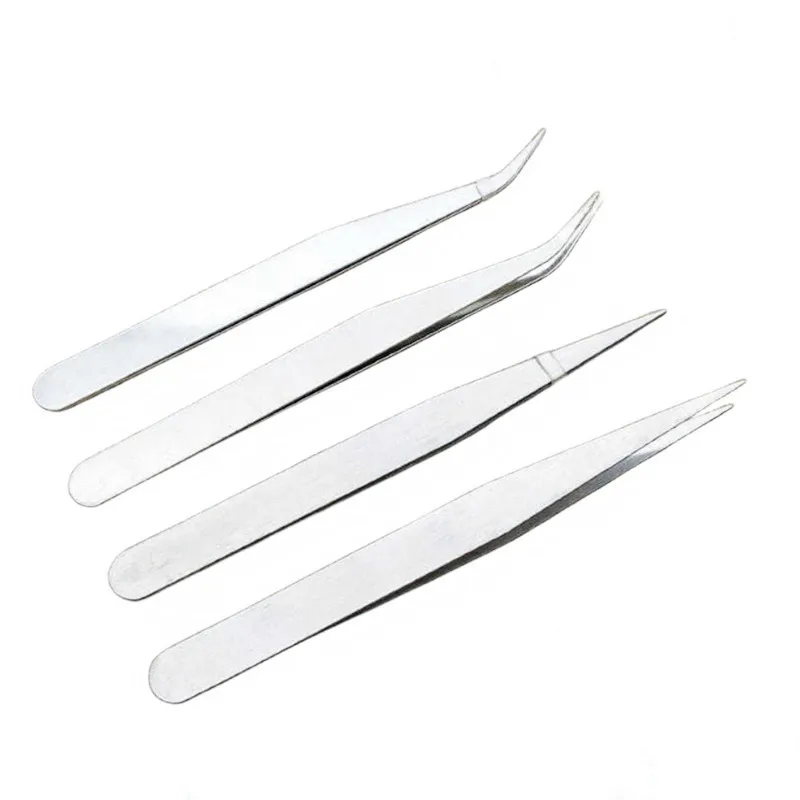 Precision Stainless Steel Tweezers Tip Tools For Eyelash Extension Nail Art Jewelry Making Hobby Soldering Repairing