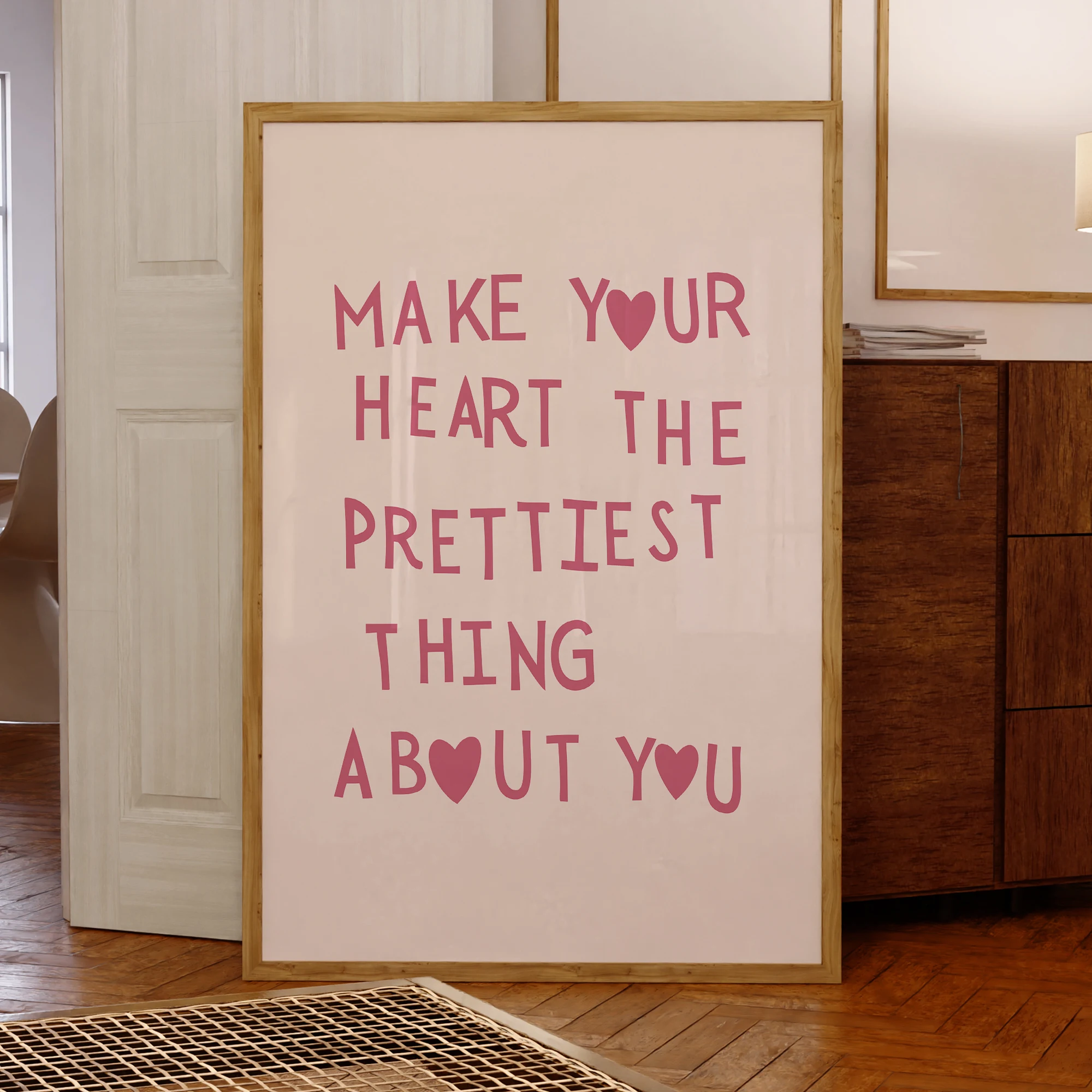 Make Your Heart The Most Prettest Thing About You Wall Art Prints Canvas Painting Poster Picture For Living Room Home Decor