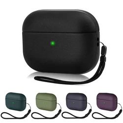 Funda de cuero texturizada para auriculares de TPU para Apple Airpods Pro 2, funda para auriculares inalámbricos 2022, funda para Airpods Pro 3 2 1, parachoques