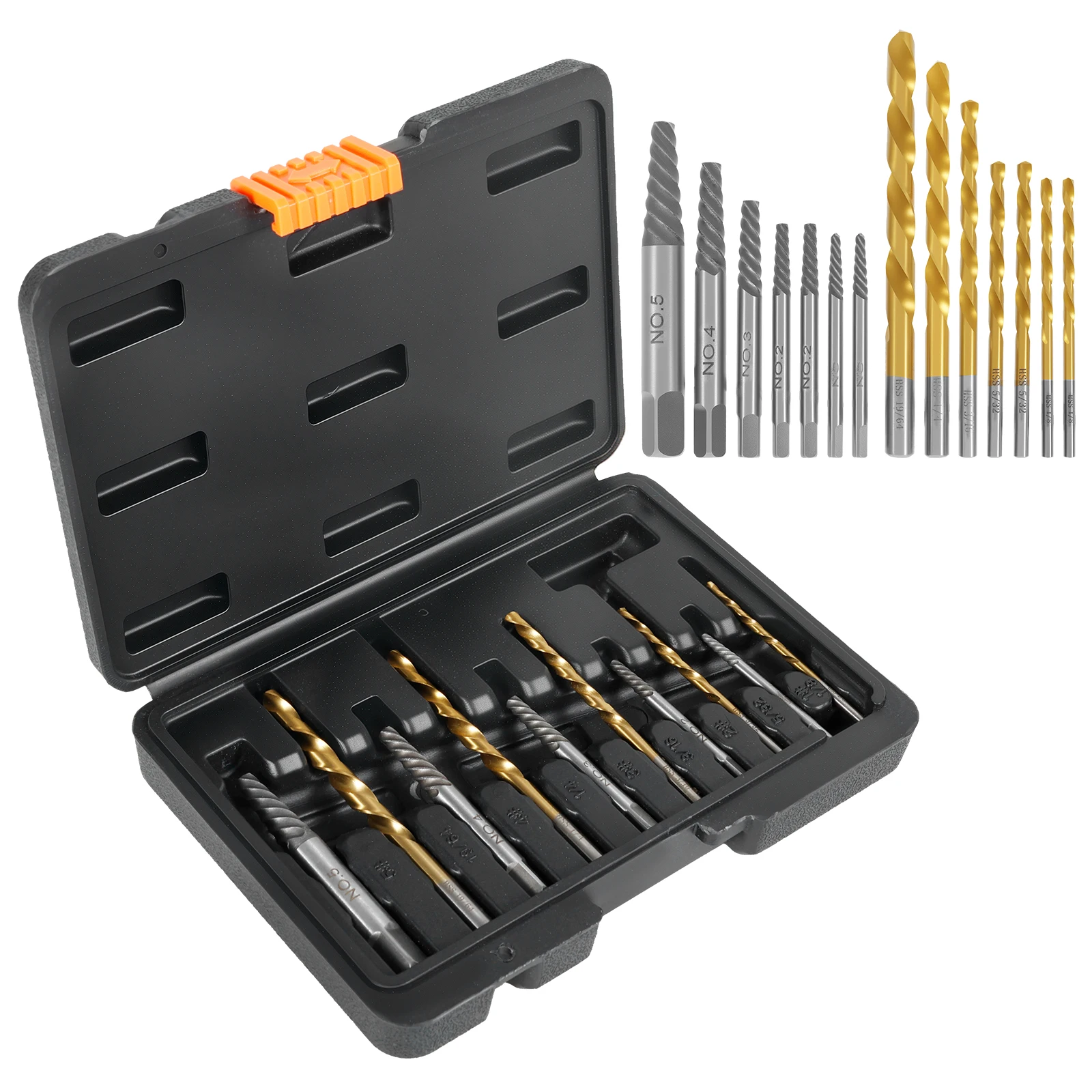 14Pcs/Set Screw and Bolt Extractor Multifunctional Nut Extractor Set Enduring Bolt Screw Separator Kit for Repair Hand Tools