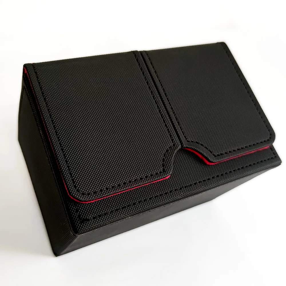 Trading Card Storage Box with Drawer & Independent Compartments Top Side-Loading Deck Case for Game Cards Collection
