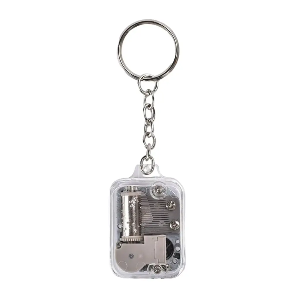 Acrylic Music Box Key Chain Birthday Gift for Kids Musical Pendant Toy Craft Ornament Melody Souvenir