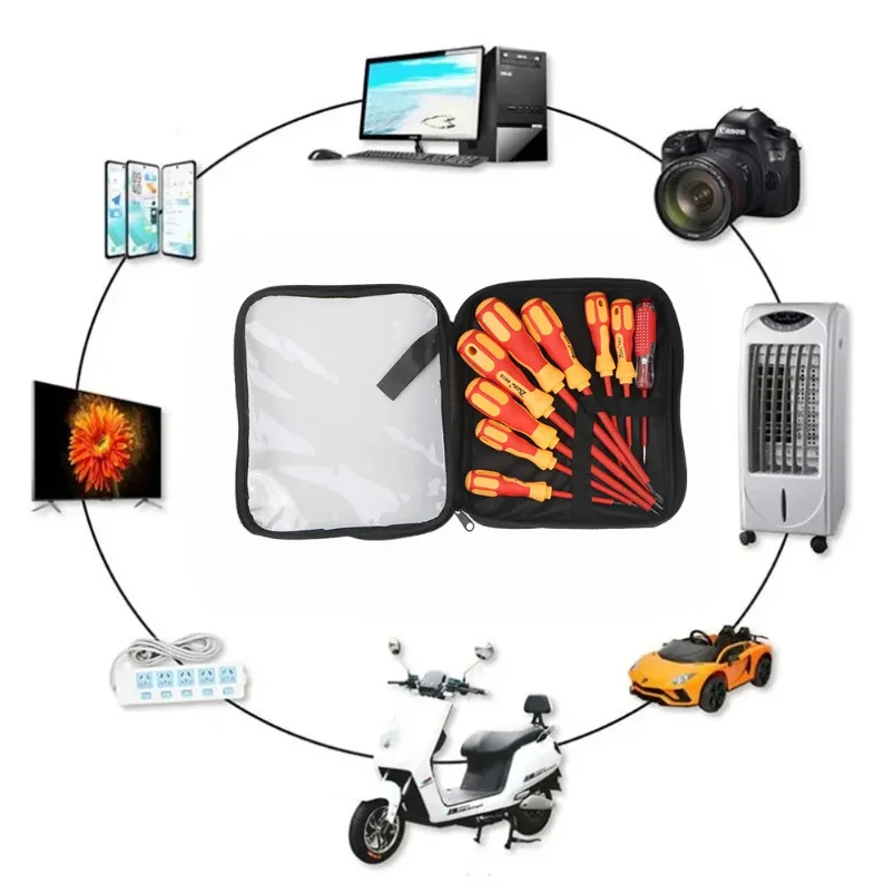 Multifunctional Magnetic Insulated Screwdriver Set - Phillips/Slotted Bits, Professional Hand Tools For Electricians