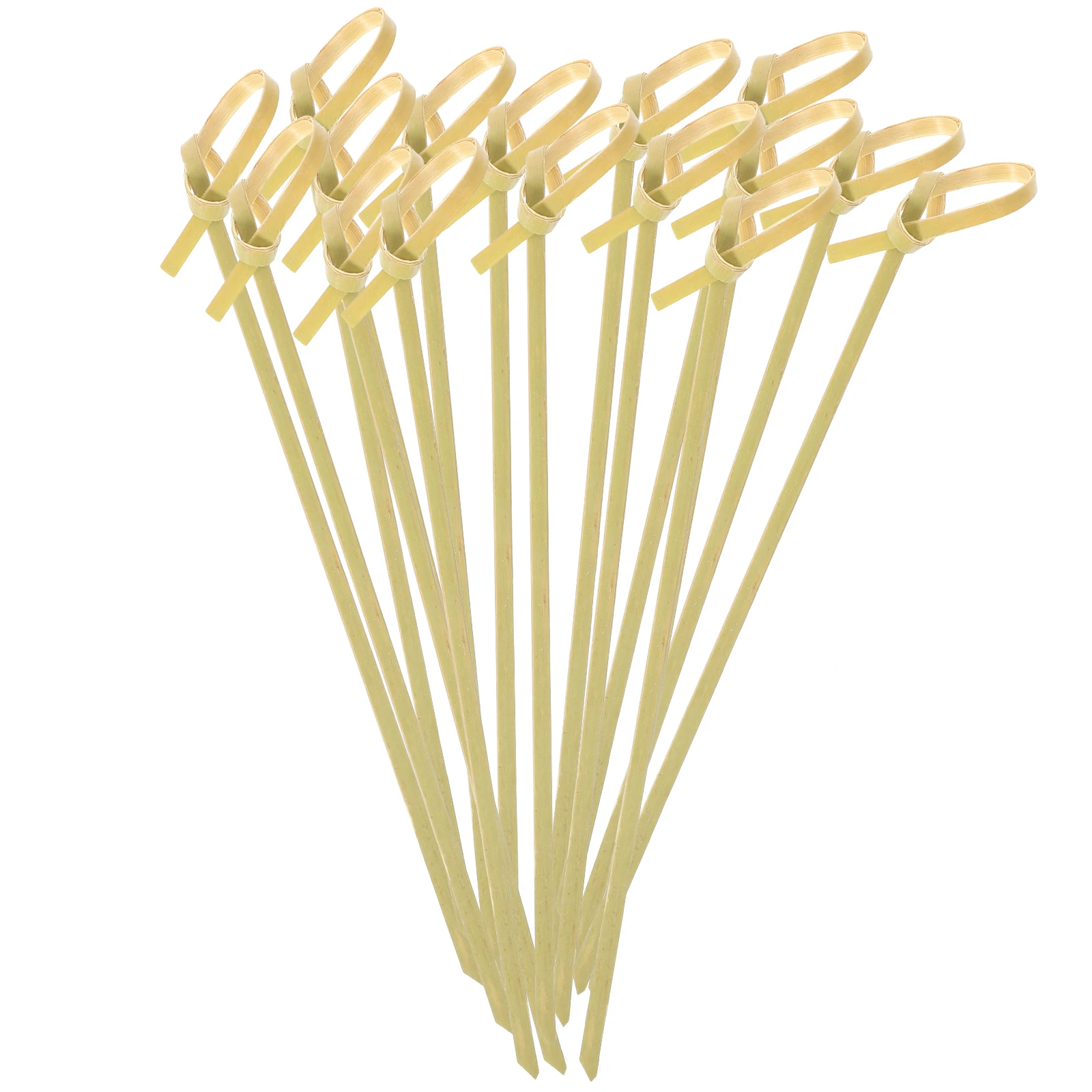 

100PCS Disposable Bamboo Knot Skewers Bamboo Picks With Twisted Ends For Cocktail Party Barbeque Snacks Club Sandwiches