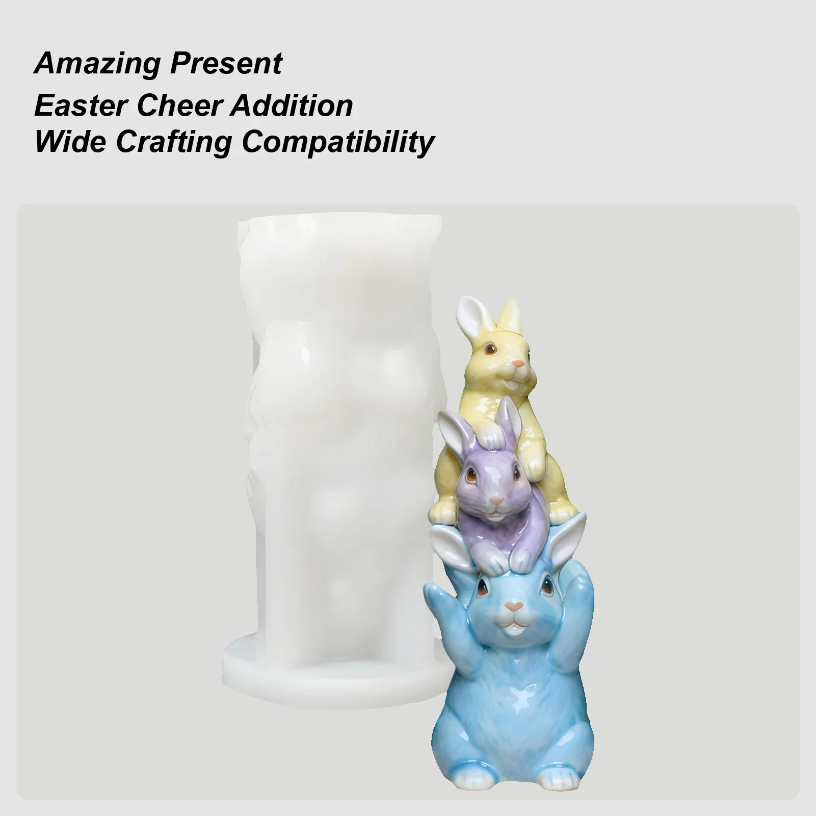

Easter Bunny Chocolate Mold 3D Silicone Easter Casting Supplies Home Decor Cement Moulds for Plaster Craft Enthusiasts Art