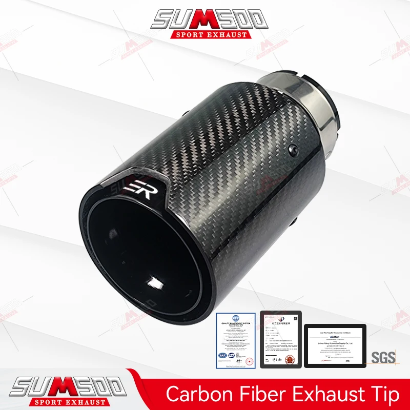 

1pcs ER ER Exhaust Tip car accessories Carbon Fiber nozzles pipe for BMW Modify stainless Muffler Tail Tips Upgrade