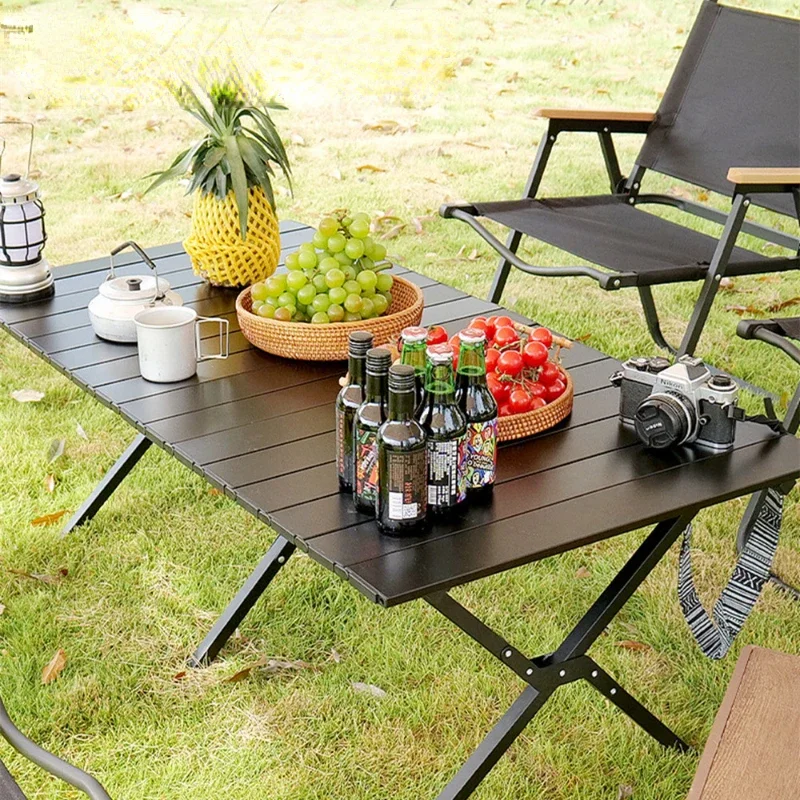 

2023 New Outdoor Camping Aluminum Alloy Folding Table Multifunctional Portable Barbecue Picnic Table Stall Table Wholesale