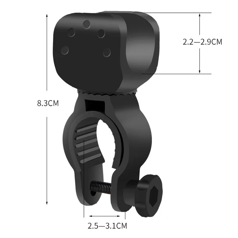 Bicicleta lanterna LED Mount Holder, bicicleta tocha Clip, braçadeira de suporte, suporte de luz, acessórios de bicicleta, 360 graus