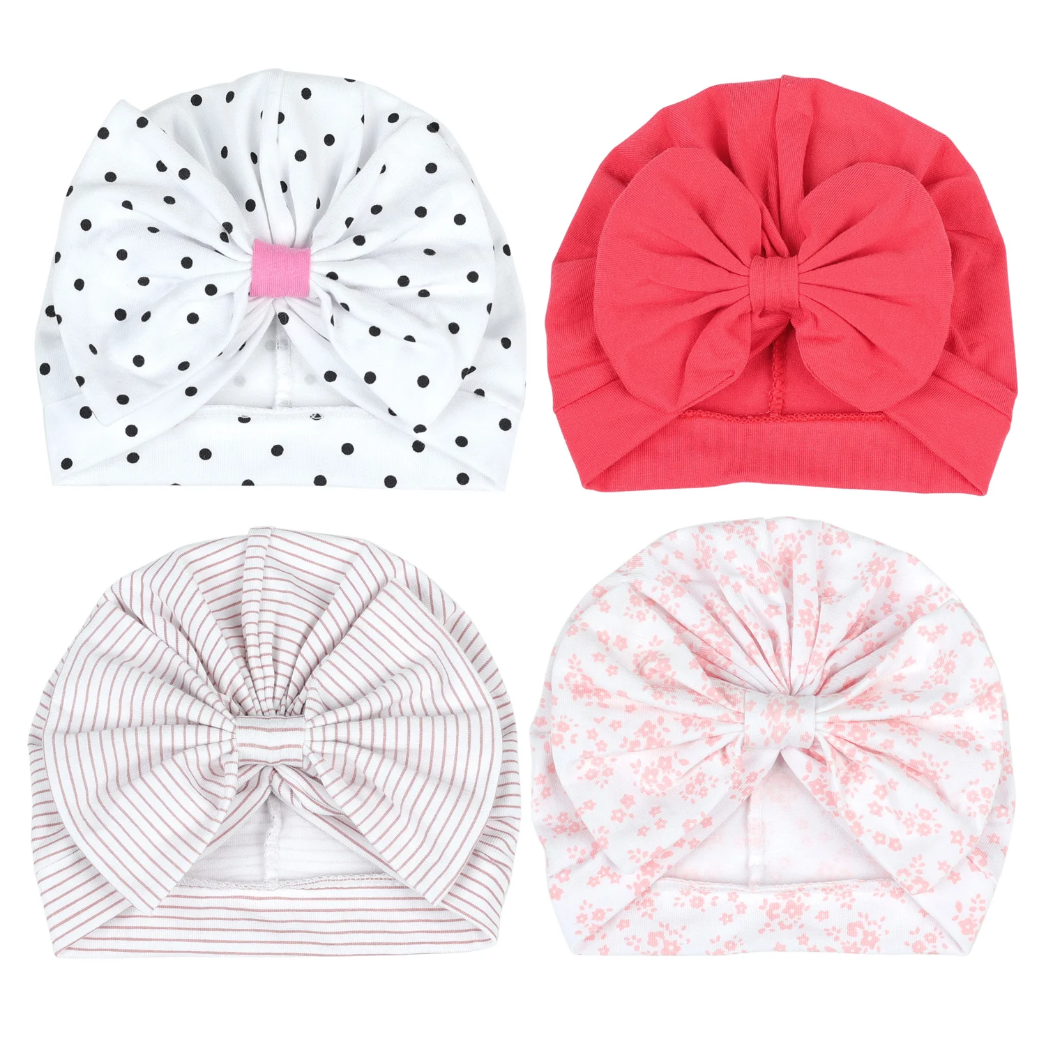 Chapeau turban en coton doux avec nœuds mignons pour bébé fille, bonnet rayé pour nouveau-né, enveloppe de sauna