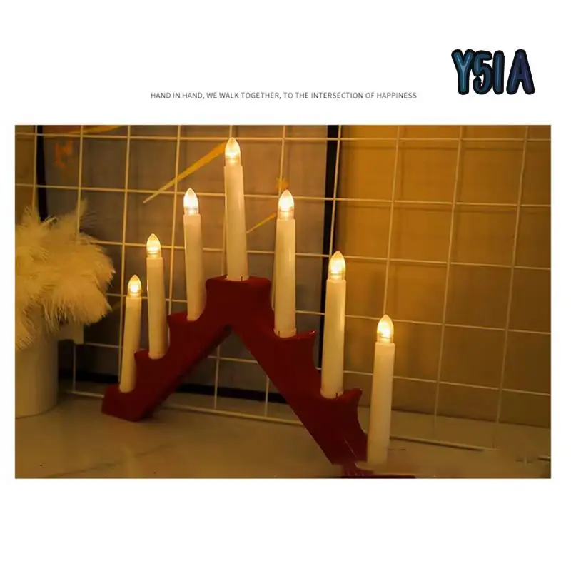 

Y51A-LED Electronic Candle Bridge Light Birthday Proposal Decoration Flameless Taper Candle Decorativelight