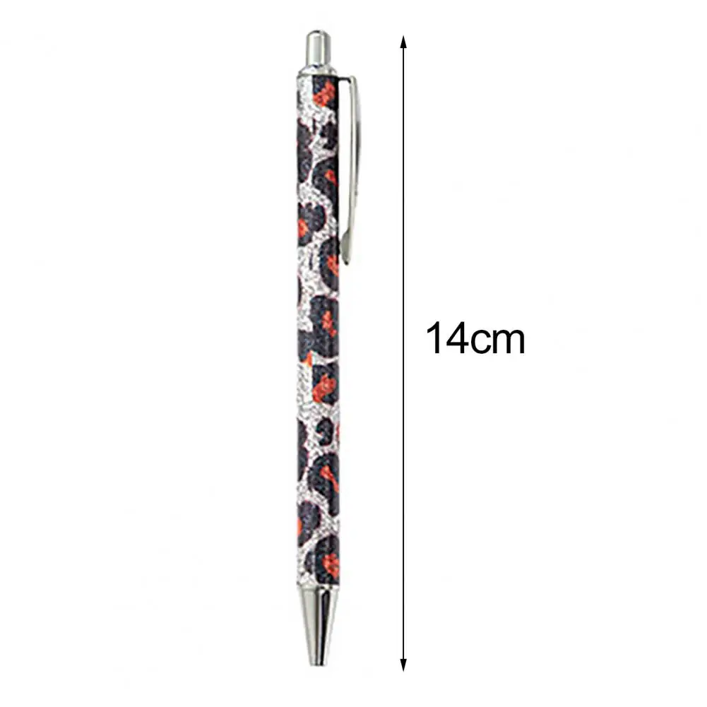 1.0mm Ballpoint Pen Fluent Write Leopard Print Metal Student Exam Stationery Pen for Office