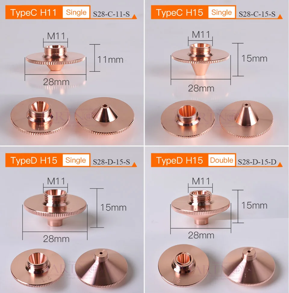 Startnow HANS Laserschneiddüse, verchromt, für Precitec Raytools WSX CNC-Maschinenteile, Kaliber 0,8-5,0 mm, Schweißdüsen – Detail 4