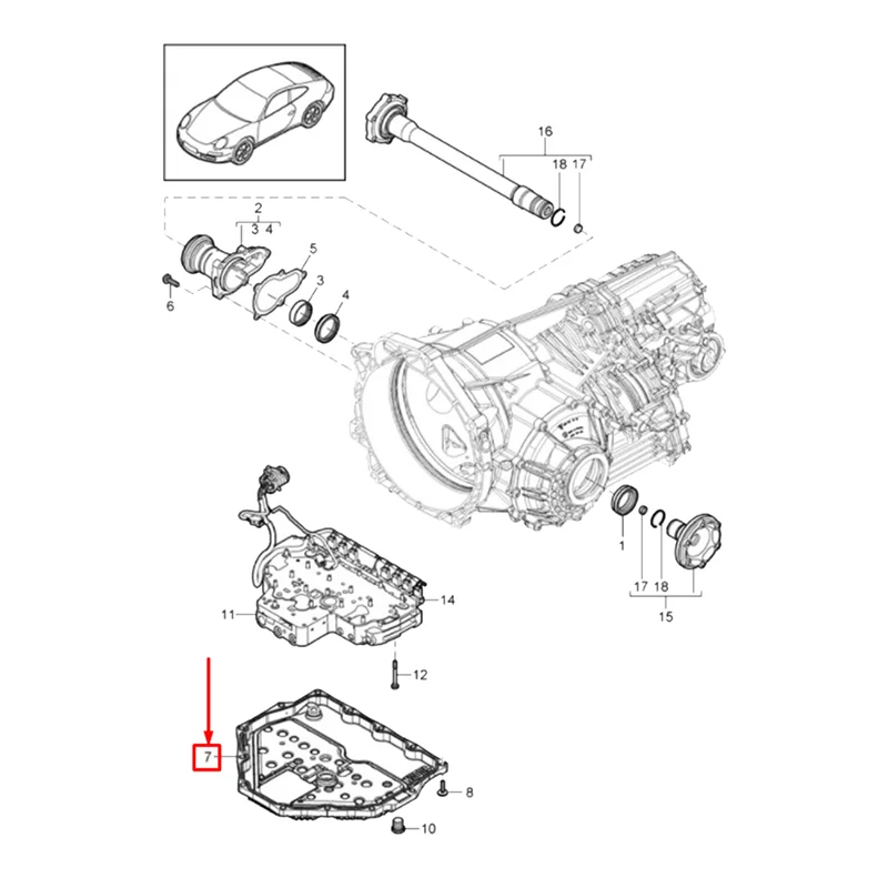 

A04E-Масляный поддон трансмиссии автомобиля 9G132102500 для Porsche 911 718 981 987 Cayman Boxster 2009-2025 9G1 321 025 01 Фильтр поддона масла