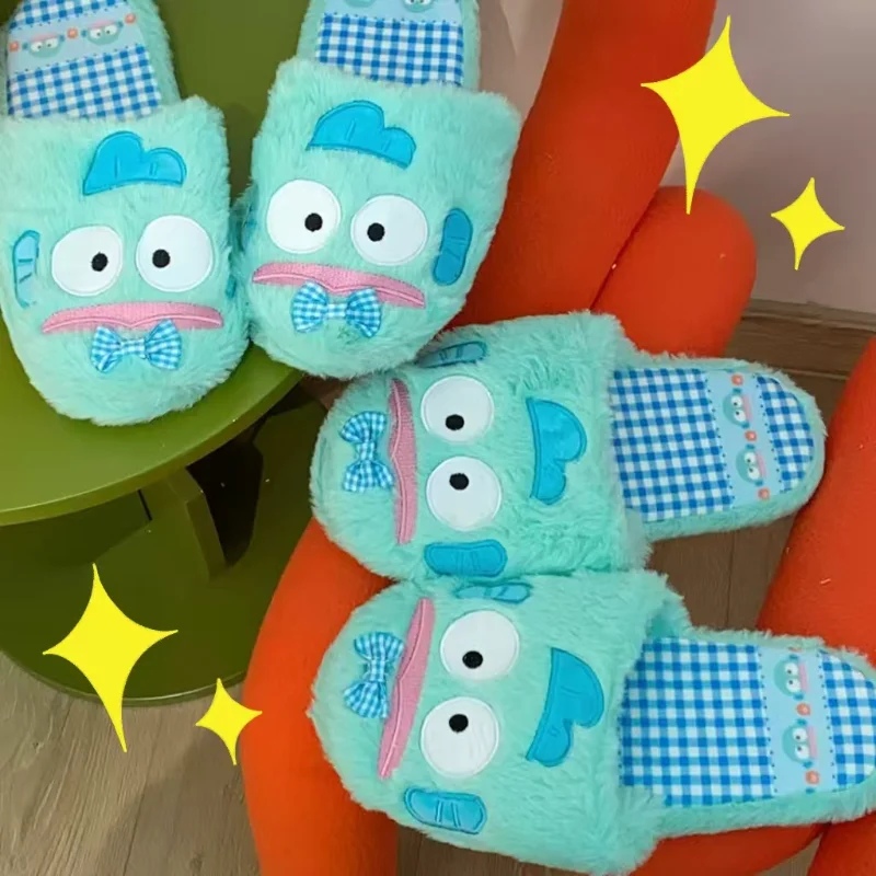 

Тапочки Hangyodon, весенне-осенняя домашняя обувь в японском стиле с героями мультфильмов, обувь Sanrio для девочек в стиле аниме, тапочки-тапочки, теплые нескользящие