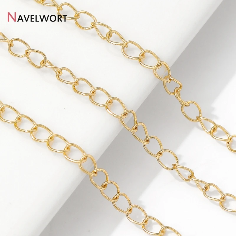 14K الذهب مطلي النحاس معدن تمديد تمديد سلاسل الذيل موسع سلسلة لصنع المجوهرات اكسسوارات مواد المجوهرات