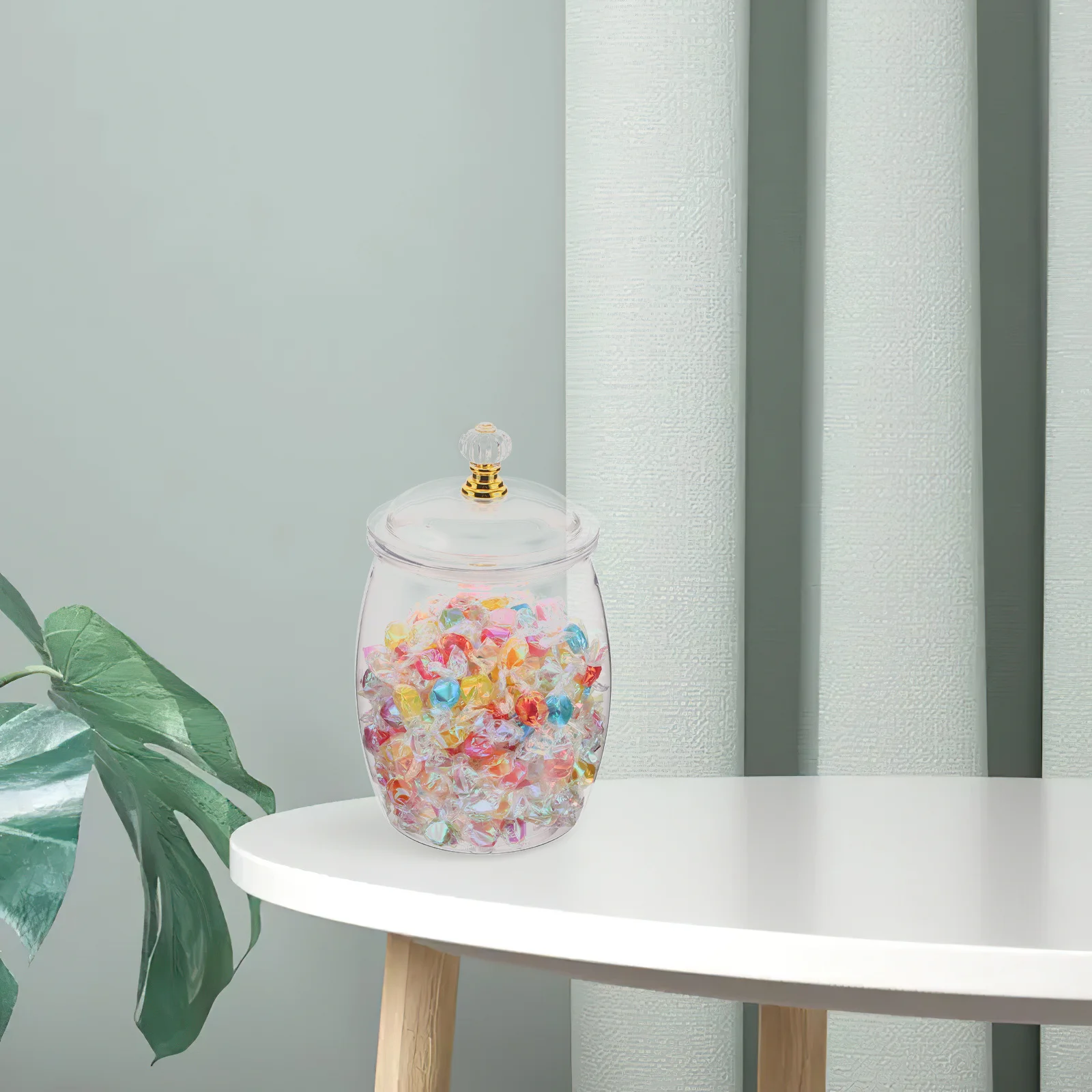 

2Pcs 1.2L Clear Plastic Candy Jars Airtight Containers for Kitchen Storage Transparent Sealed Canisters Snacks Cookies