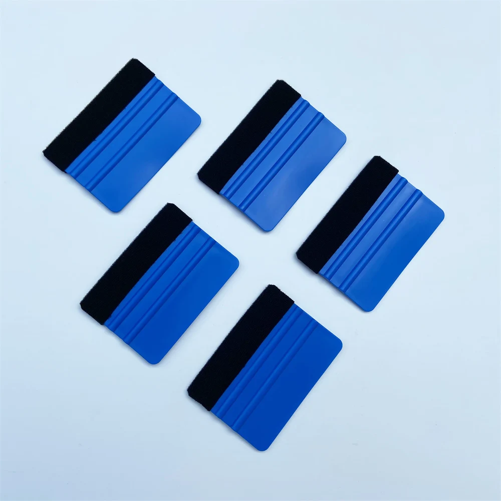 

5 PCS/Lot Soft Felt Scraper Vinyl Wrap Film Blue Squeegee Car Application Tool Car Wrapping Tools 10*7CM