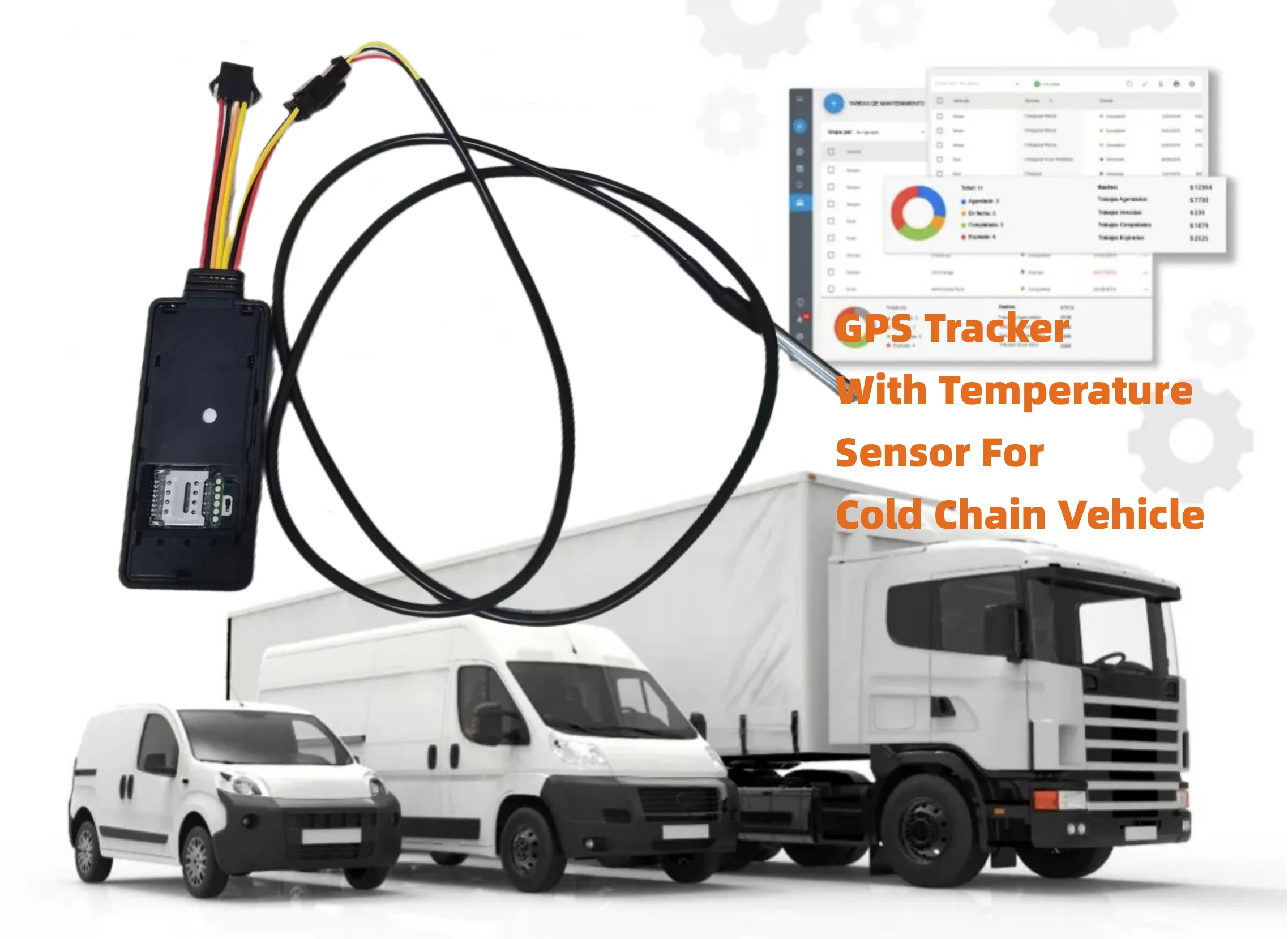 2pcs Temperature Sensor 4G GPS Tracker Temertature Monitoring Sensor With GPS Tracking System For Cold Chain