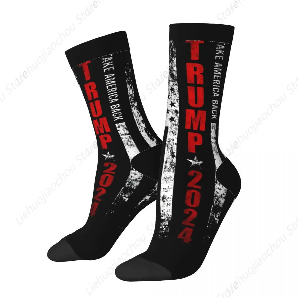 Happy Funny Male Men Socks Harajuku Donald Trump 2024 American Sock High Quality Women Stockings Spring Summer Autumn Winter