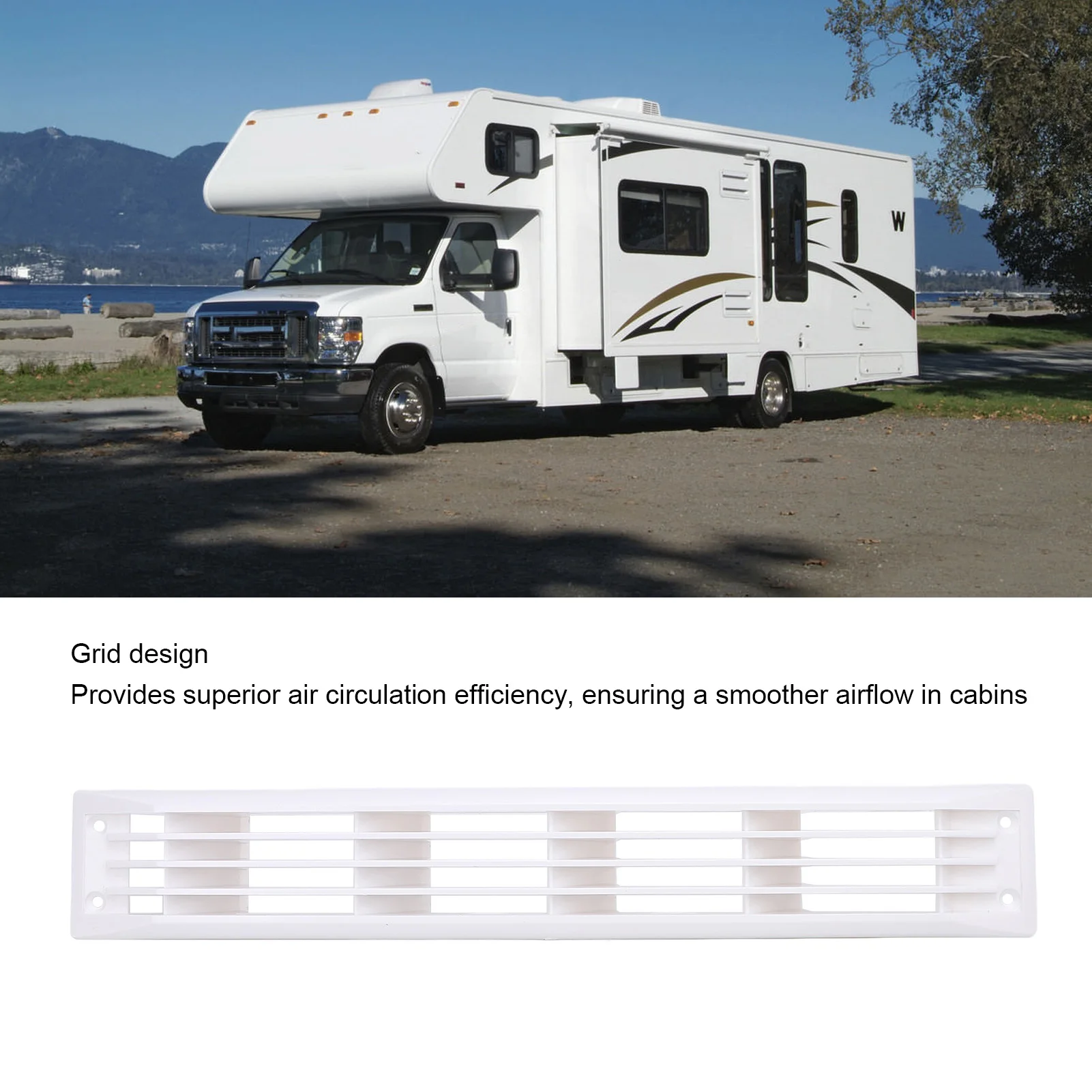 RV Exhaust Vent Cover Grille Mesh Type Stylish Motorhome Outside Sidewall Vent for Boat Yacht Trailers RV Exhaust Vent Cover