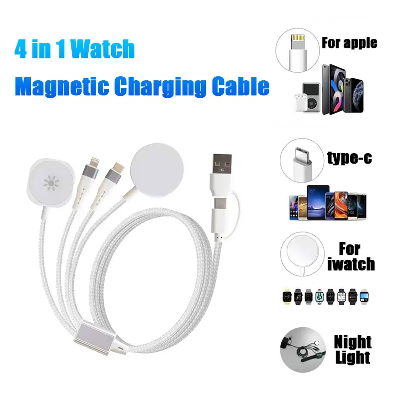 

Magnetic charger for Apple Watch, multi-functional charging cable for iwatch travel charging cable with night light