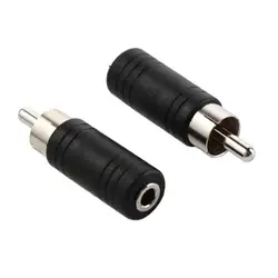 2Pcs Converter Connector 3.5 mm to RCA Adapter Terminal Plug 3.5mm Female Jack RCA Male Plug Audio Adapter RCA to 3.5mm Adapter