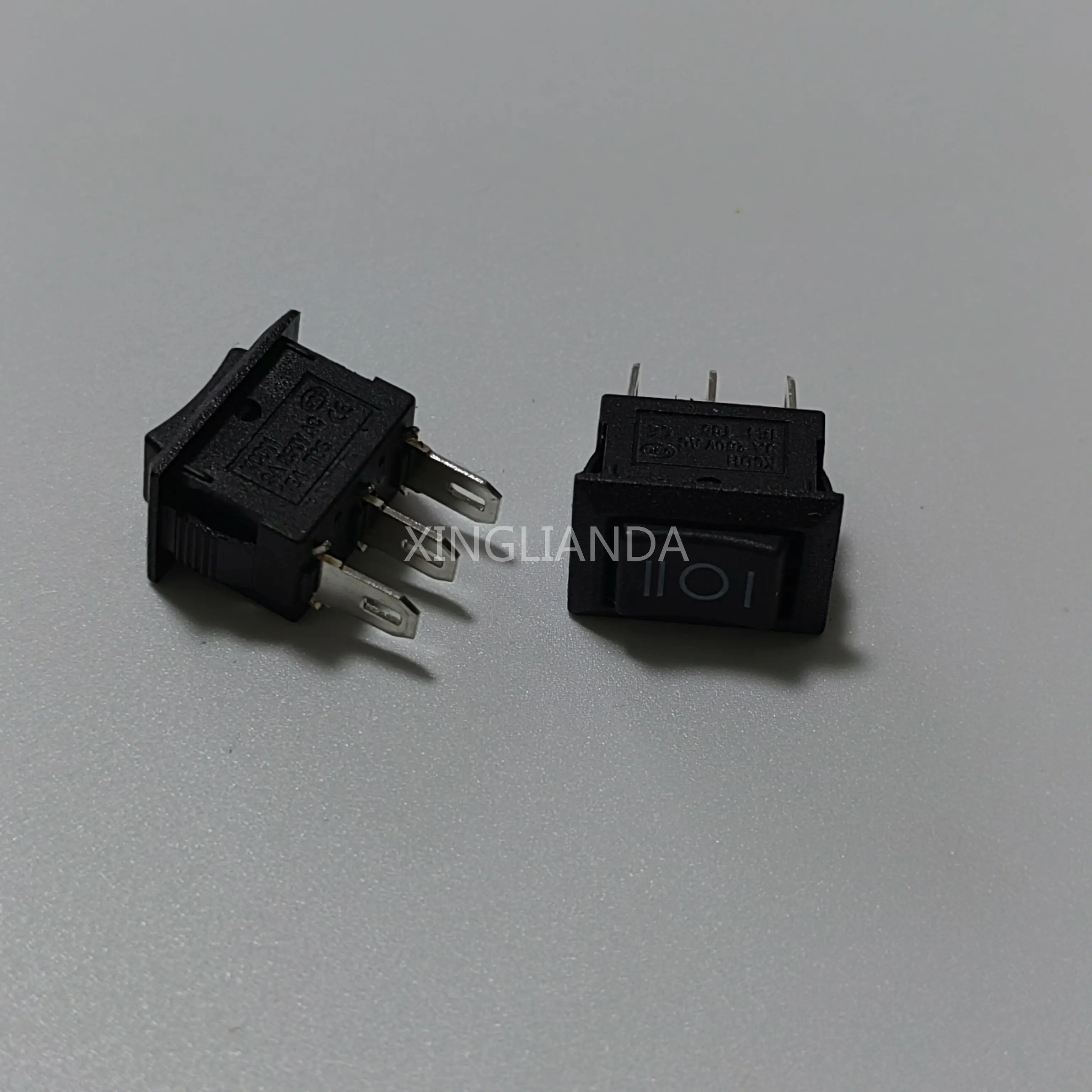 20PCS KCD1-11 10X15MM ON-OFF-ON Rocker Push Button Mini Switch 3A 250VAC 6A 125VAC 3Pin 3 Position 10*15 Black