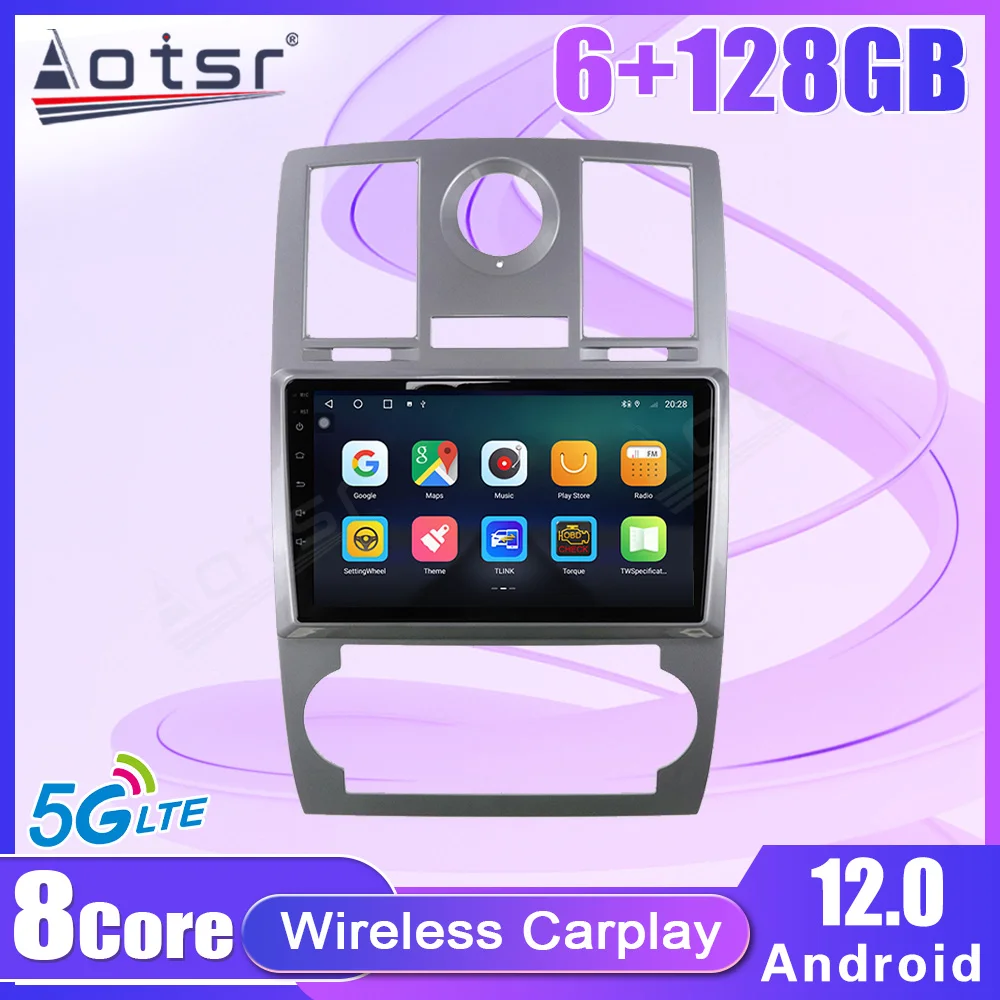 For Chrysler 300C 2004 - 2007 Android 13 Car Radio Coche Multimedia Player GPS Navigation CarPlay IPS AutoRadio 9‘’ DSP