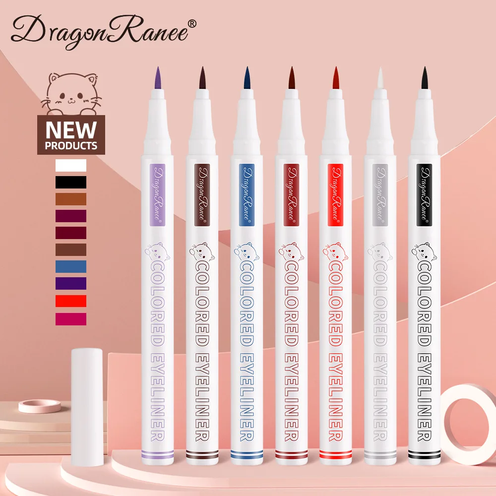 DragonRanee 10 Color Matte Liquid Eyeliner Slim Smooth Design Quick Drying Waterproof Easy To Apply Body Painting Eyeliner Pen