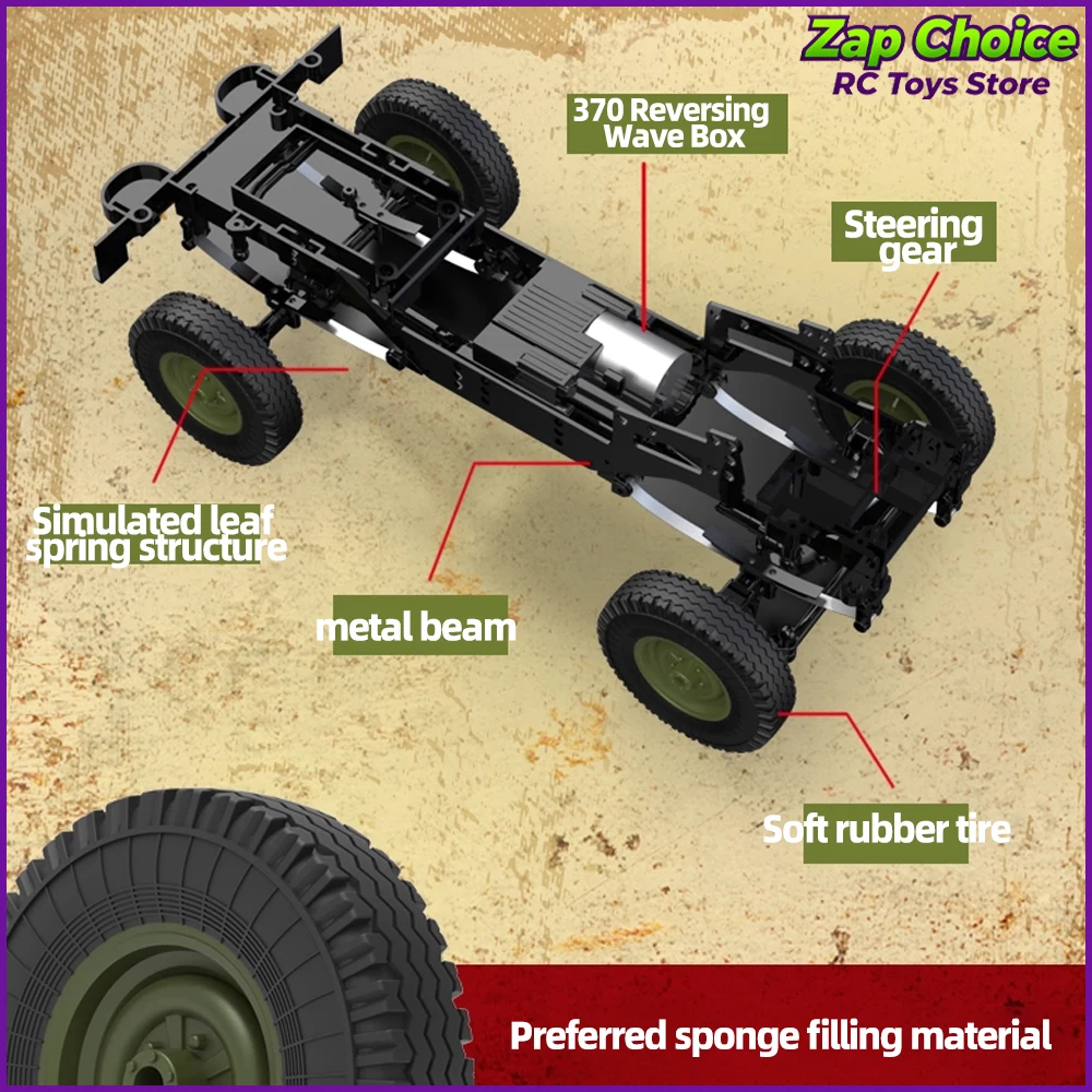 WPL C94 1/12 Scale 4WD Electric RC Off-Road Rock Climber Anti-Slip Tires 2.4G Remote Control Toy Truck Gift for Boy Adult
