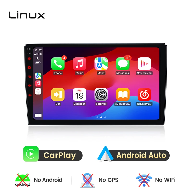 Junsun draadloze CarPlay Android Auto autoradio voor Renault Duster Mk1 (facelift) 2015-2021 met ingebouwde koelventilator, Android GPS navigatie, multimediaspeler, WiFi, DSP, RDS, BT, SWC, IPS