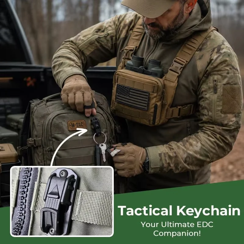 Plastic Tactical Key Ring Clip Molle Belt Loop Keychain Holder for Backpack Vest Belt EDC Gear for Hiking Camping Outdoor view 4