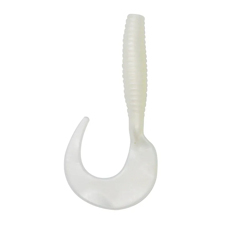 Angelköder Weicher Köder Wurm 7cm 9cm Süß- und Salzwasser Einzelschwanz-Grub Künstliche Köder TEXAS RIG Jigkopf Set 10 Stück AUSVERKAUF – Detail 9