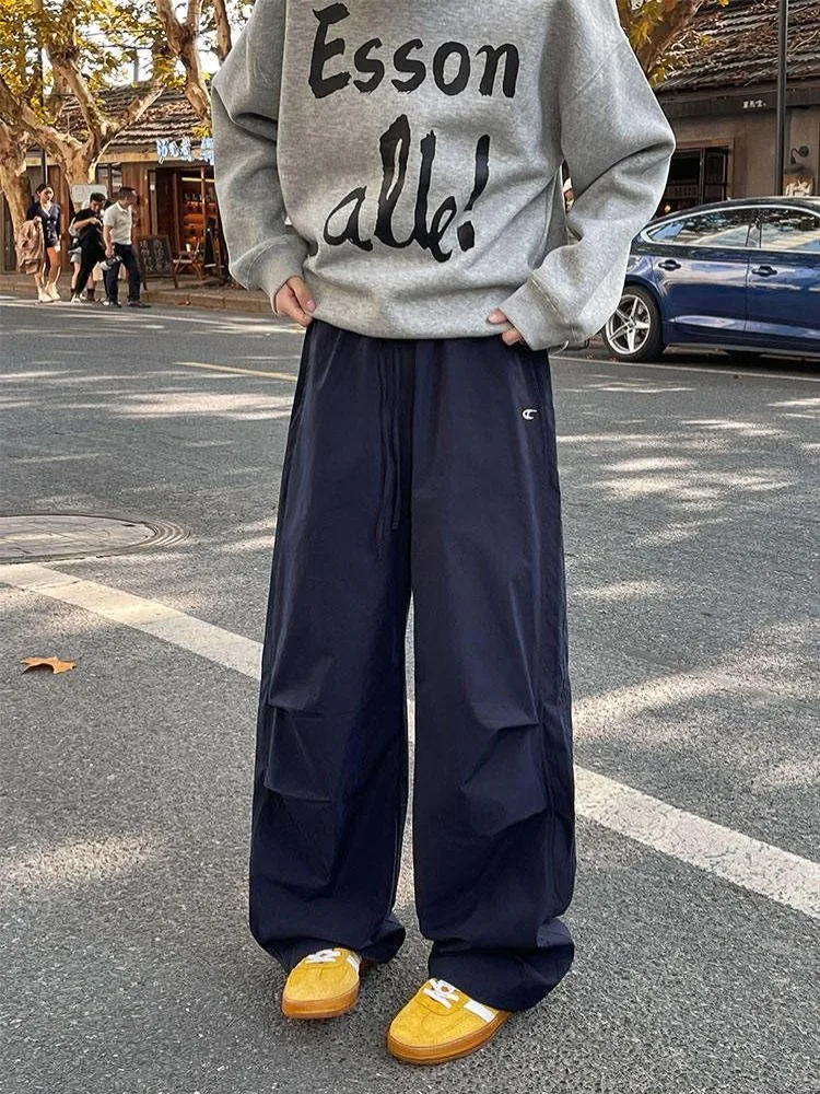 Men's Autumn/Winter New Collection of Plush Charge Pants, Korean Version, Loose Casual Sports Pants for Students