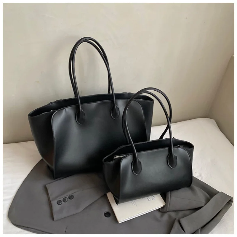 2026 Trendy Light Luxury Tote Bag Niche Design Commuting Simple Women's Handbag High Quality Soft Leather Underarms Bag Gifts