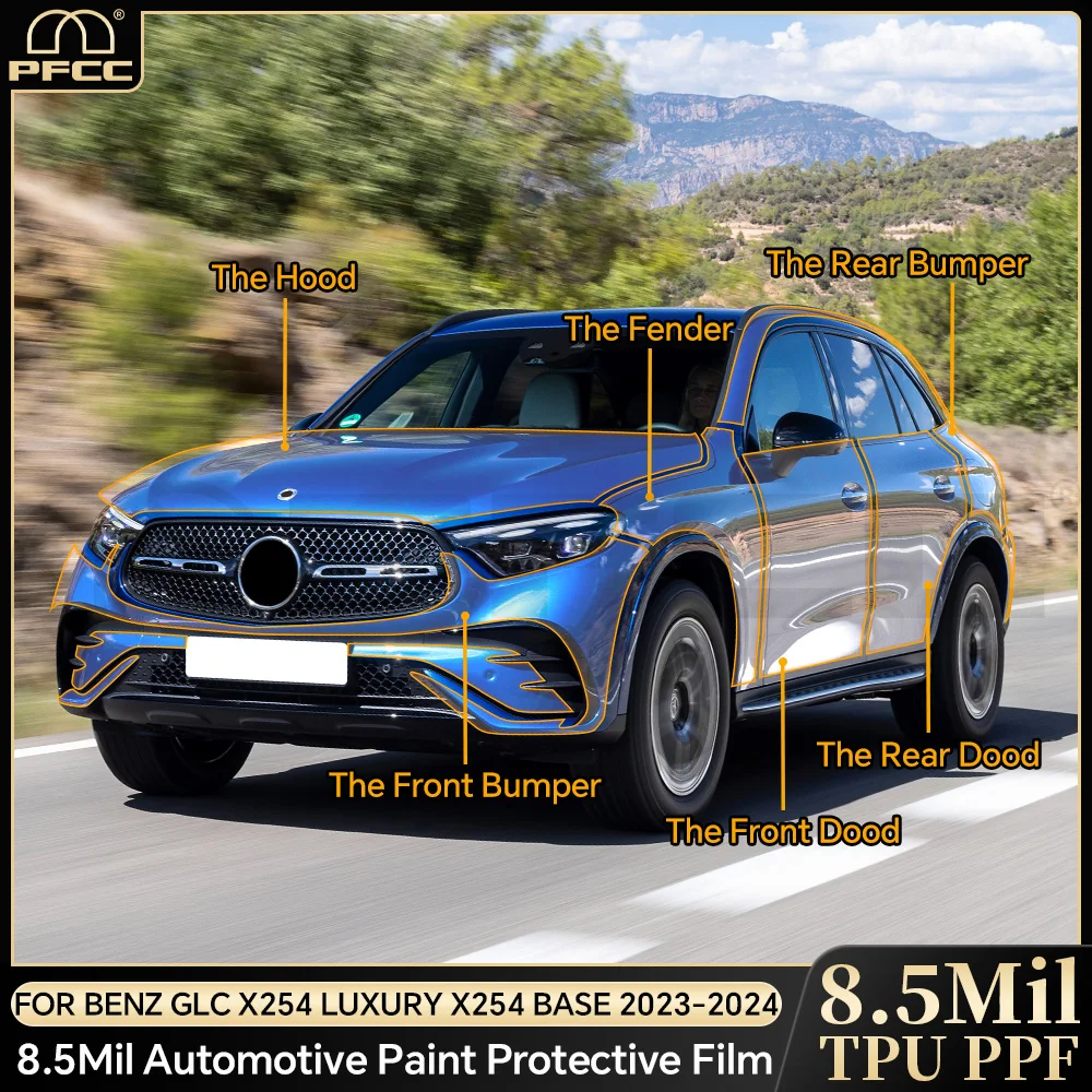 

Car Paint Protection Film for Mercedes-Benz GLC X254 Luxury X254 Base 2023 2024 Clear Bra PPF Decal Kit TPU Scratch Accessories