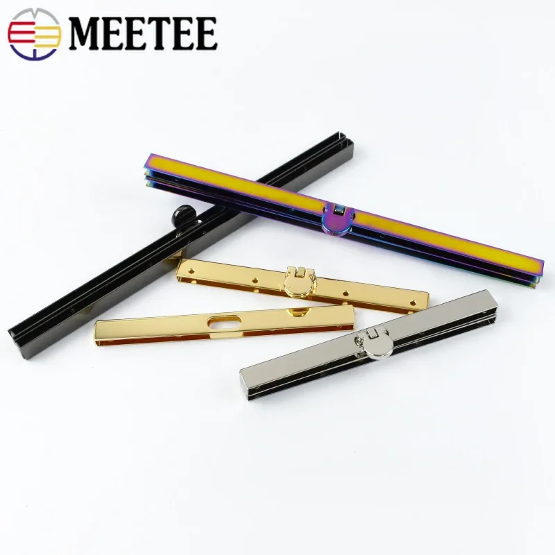 1/2Pcs Meetee 115/190mm Metal Kiss Lock Purse Handbag Frame Edge Strip Buckle Screw Handle Wallet Clip Locks Bag Parts Hardware