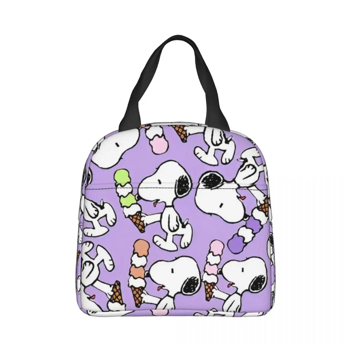 

Snoopys Ice Cream Insulated Lunch Bags Thermal Bag Meal Container Cartoon Leakproof Tote Lunch Box Girl Boy Work Picnic