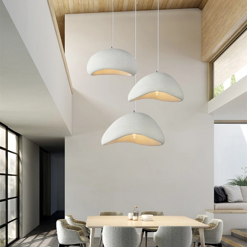 Restaurant Dining Island Handmade Wabi Sabi Chandelier Modern Coffee Bar Bedroom Lighting Creative Indoor LED Decor Pendant Lamp