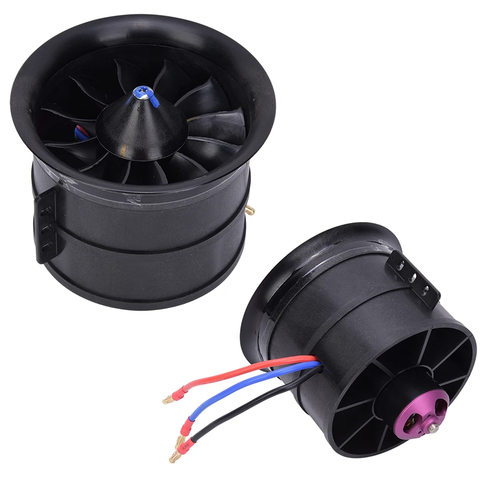 Hélice RC com Motor EDF 90mm, Hélice de Ventilador de 12 Lâminas com Motor Duct Motor 6S 1450KV para Acessórios de Aeronaves RC