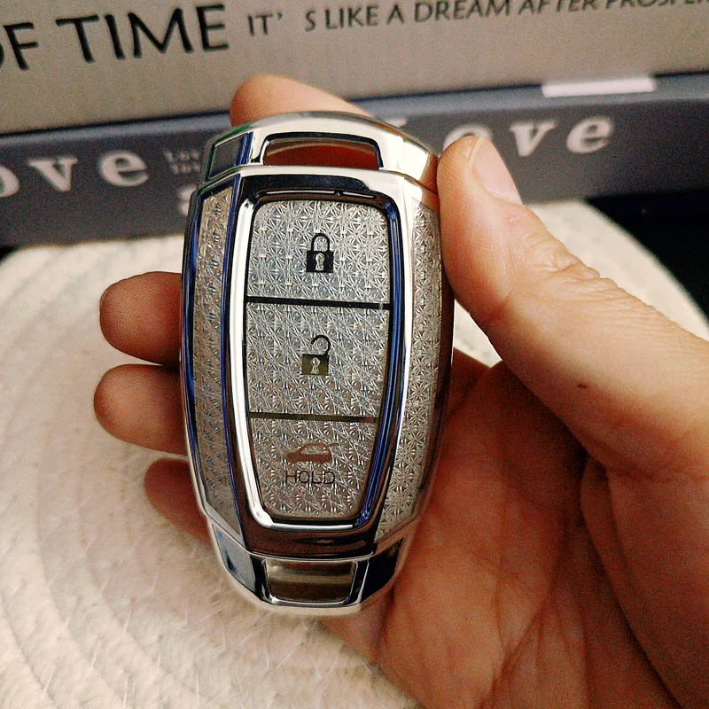 الماس الأبيض بولي يوريثان لشركة هيونداي كونا 2017 I30 Ix35 سولاريس أزيرا إلنترا غرانديور IG الذكية عن بعد حافظة مفاتيح السيارة حامل فوب #3