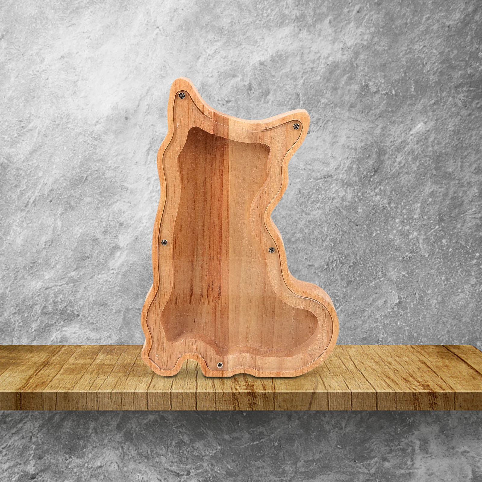 خشبية الحيوان شكل حصالة على شكل حيوان سعة كبيرة عملة البنك حامل المال الزخرفية هدية فريدة من نوعها صندوق هدايا المال عملات معدنية جامع ديكور #1