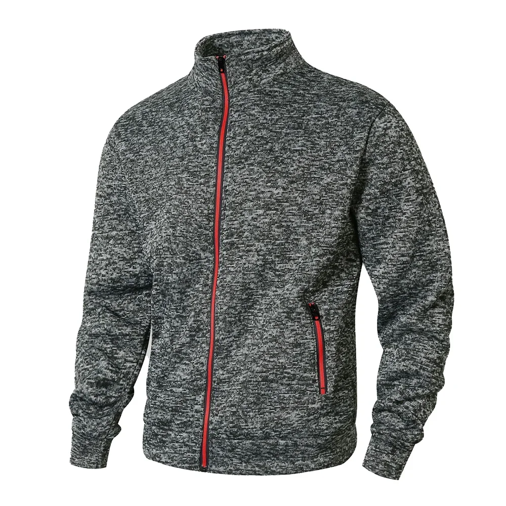 Frühling Herren Revers Pullover Reißverschluss Kragen Strickjacke Herren Casual Pullover Herren Clash of Colors Zip Top Jacke Jacke – Detail 6