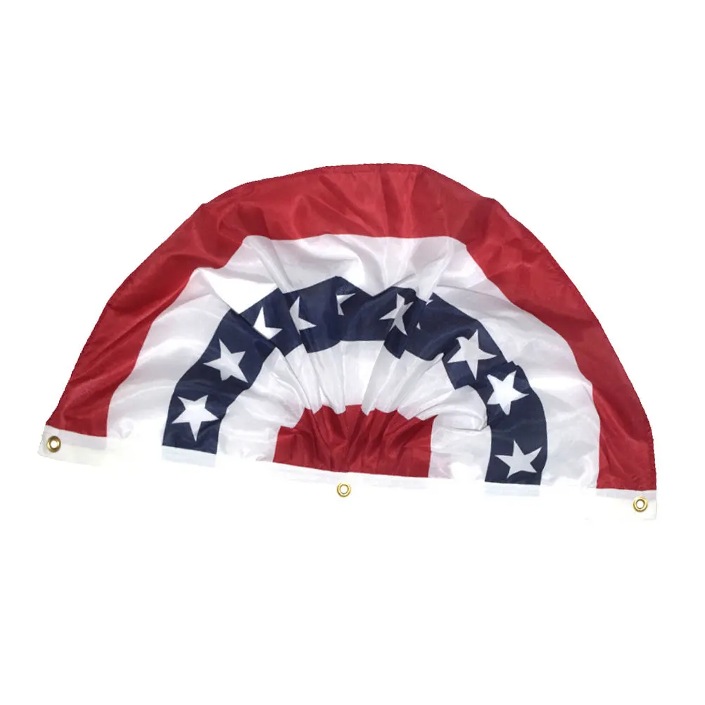 American Semicircle Banner Polyester Fan Flag Lightweight Portable Hanging Flag for Patriotic Events Election Day Porch Door