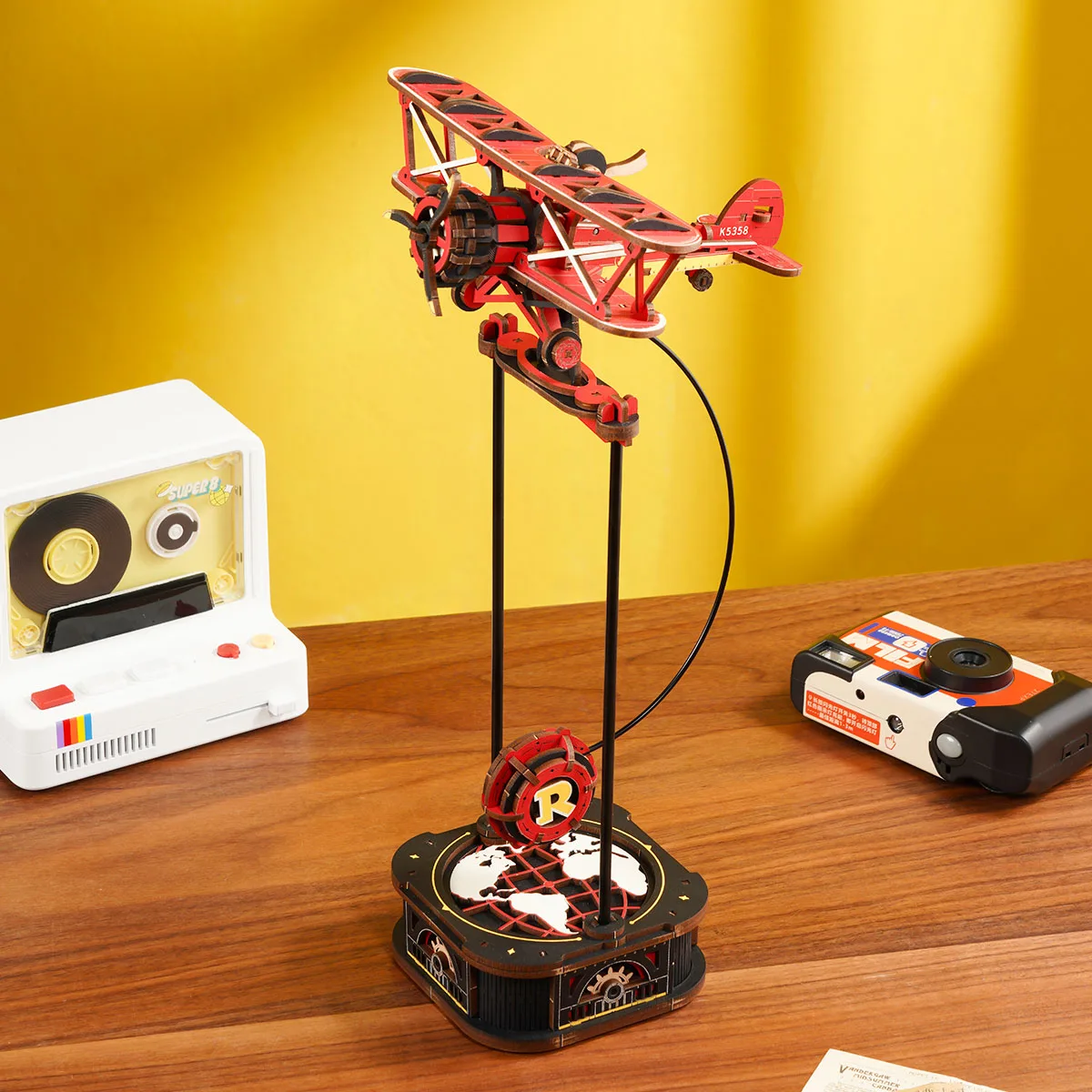 Robotime Rokr Gravity Swing Model Building Kit 3D Wooden Puzzle kit Sky Captain kit Ocean Fisher kit Best Gifts for Adults Teens