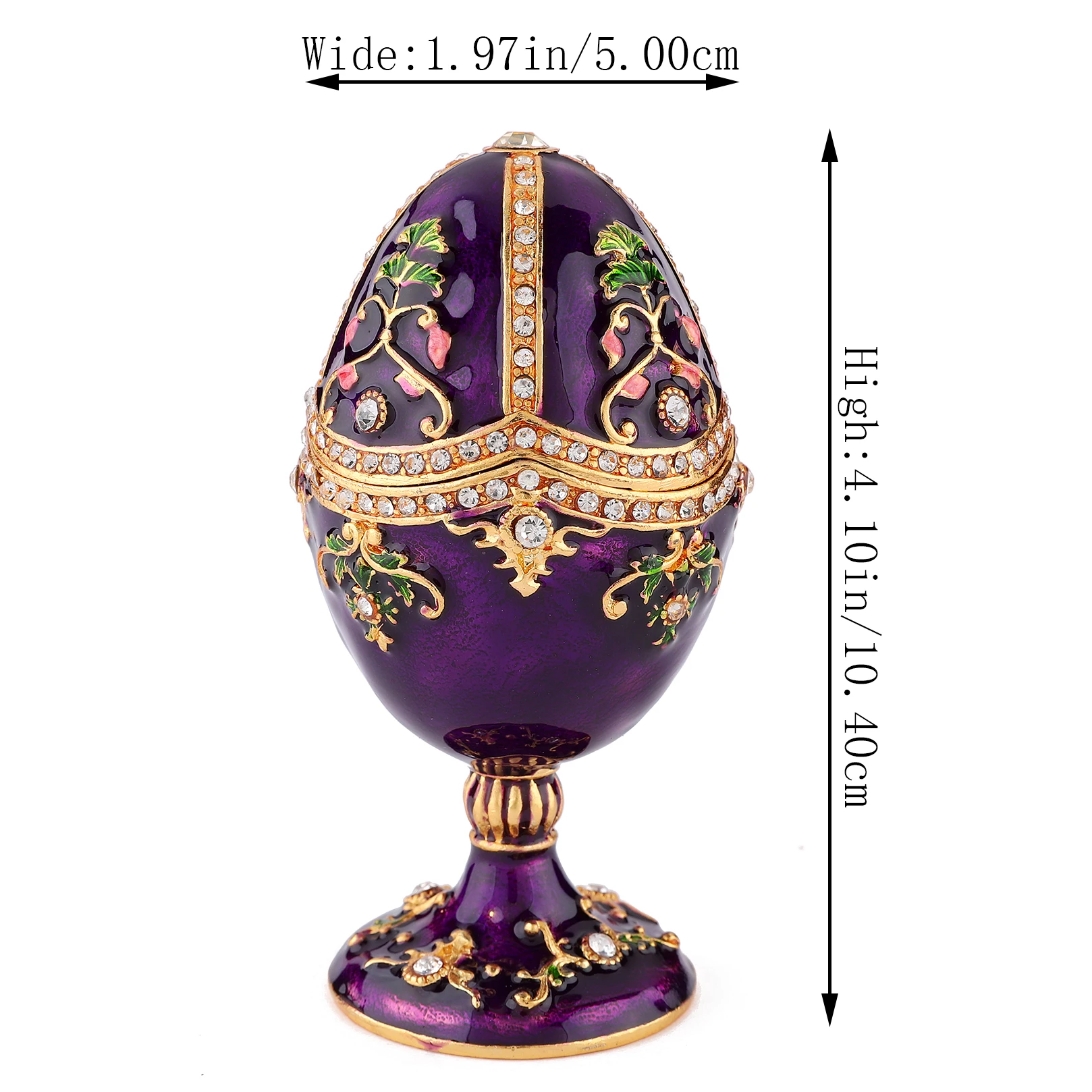 

QIFU New Arrival Purple Faberge Egg Beautiful Trinket Box for Gift