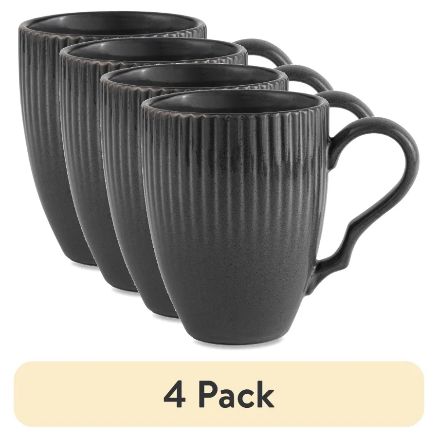 4 pack 13 fl oz Sawyer Grey Ceramic Mug