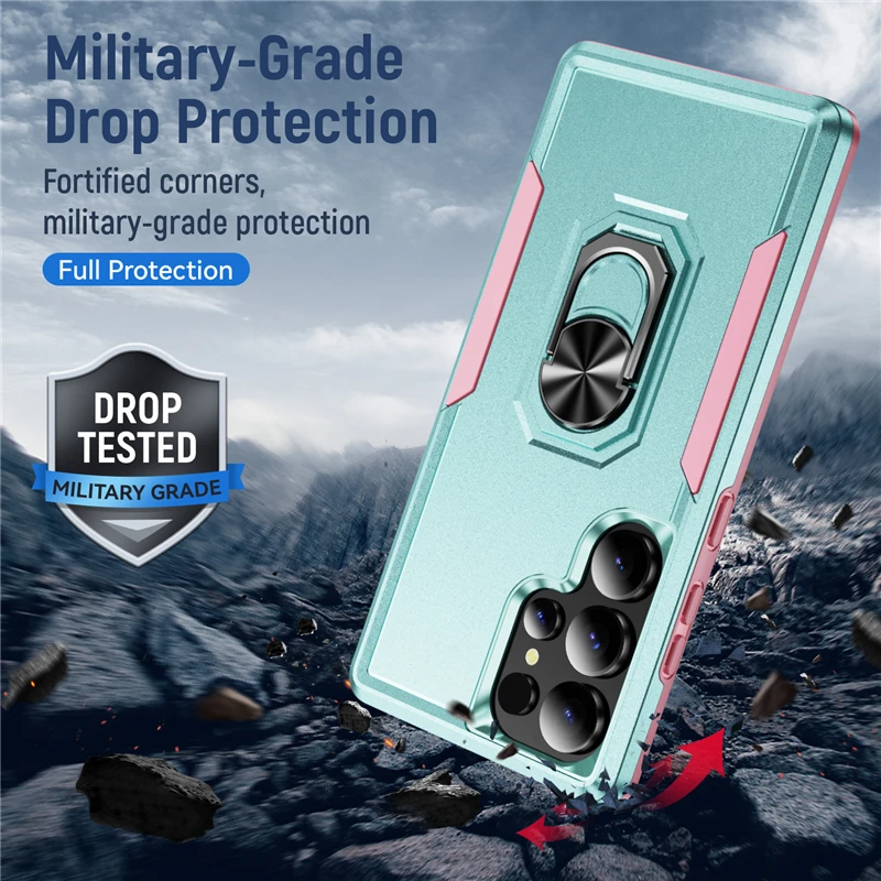 حافظة لهاتف سامسونج جالاكسي S25 S24 S23 S22 S21 S20 Ultra Plus غطاء حامل مغناطيسي #2