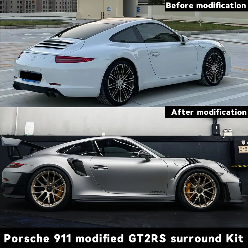 Auto Parts OEM Style Dry Carbon Rear Bumper Diffuser Spoiler Wing Front Lip Side Skirts Air Vent Bodykit for Porsche 991.2 GT2RS