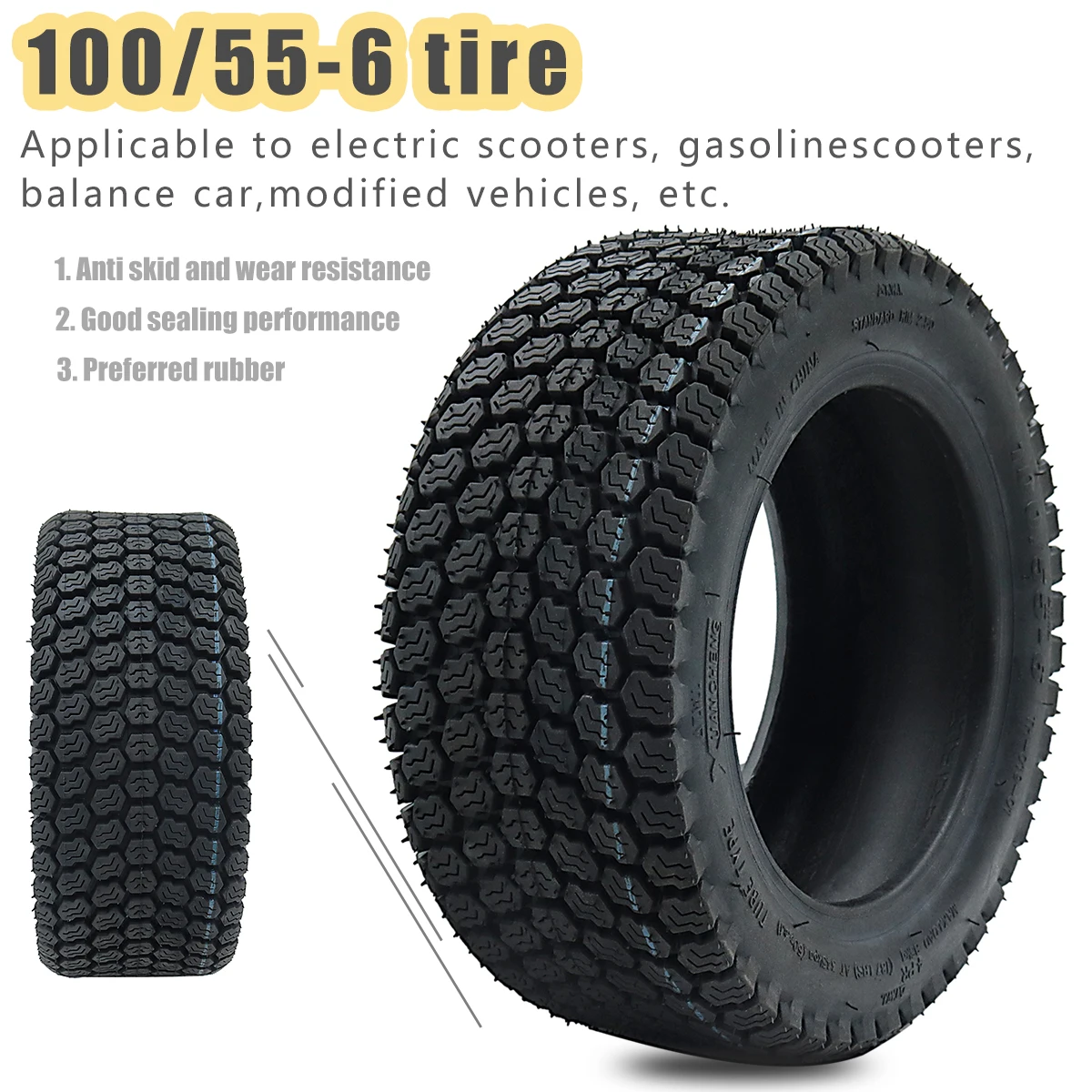 

100 / 55-6 Suitable for Electric Scooter Tires, Fat Tires, Expressway Inflation, Motorcycle, Bicycle, Golf Bike 11 Inch Tires